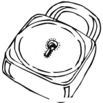 Dibujo para colorear Dibujo De Un Candado De Hierro Para Pintar Y Colorear