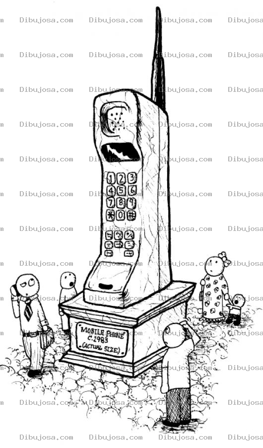 Dibujo para colorear El Primer Celular Del Mundo Dibujo De Museo De Celulares Para Pintar Y Colorea Celular Ladrillo