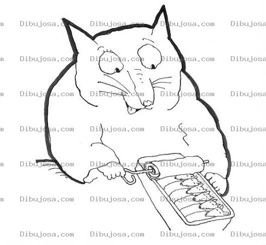 Dibujo para colorear Comida Para Gatos Enlatada Dibujo De Gato Con Lata De Comida De Ratones Para Pintar Y Colorear Ratones Enlatados Para Gato Holgazan