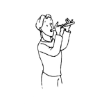 Dibujo para colorear Dibujo De Flautista Para Pintar Y Colorea A Una Persona Tocando La Flauta