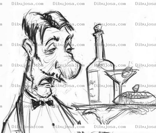 Dibujo para colorear Dibujo De Mesero Triste Sin Propina Para Pintar Y Colorear