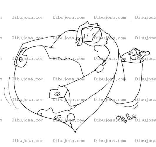 Dibujo para colorear Dibujo De Jesus Abrazando Al Mundo Para Pintar Y Colorear