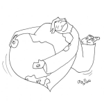 Dibujo para colorear Dibujo De Jesus Abrazando Al Mundo Para Pintar Y Colorear