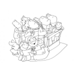 Dibujo para colorear Dibujo De Jesus En La Iglesia Cuando Todos Estan Orando Para Pintar Y Colorear