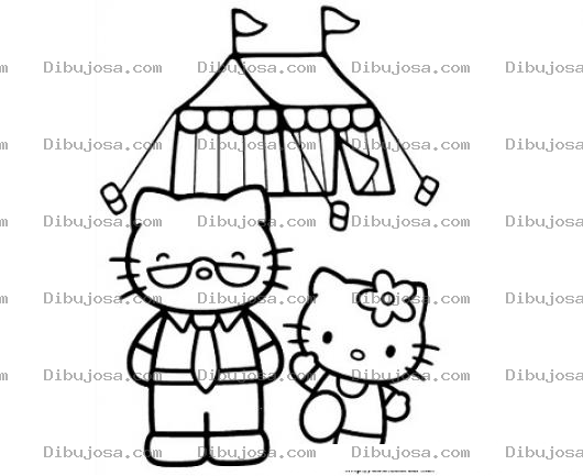 Dibujo para colorear Abuelito De Hello Kitty Dibujo De Hellokitty Con Su Abuelo Para Pintar Y Colorear A Jelouquiti En El Circok