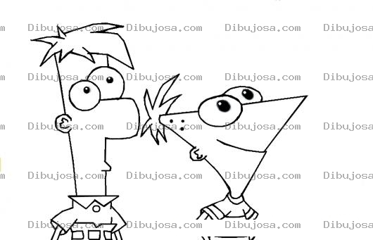 Dibujo para colorear Dibujo De Fineas Y Fer Para Pintar Y Colorear A Fineas Y Ferb