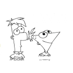 Dibujo para colorear Dibujo De Fineas Y Fer Para Pintar Y Colorear A Fineas Y Ferb