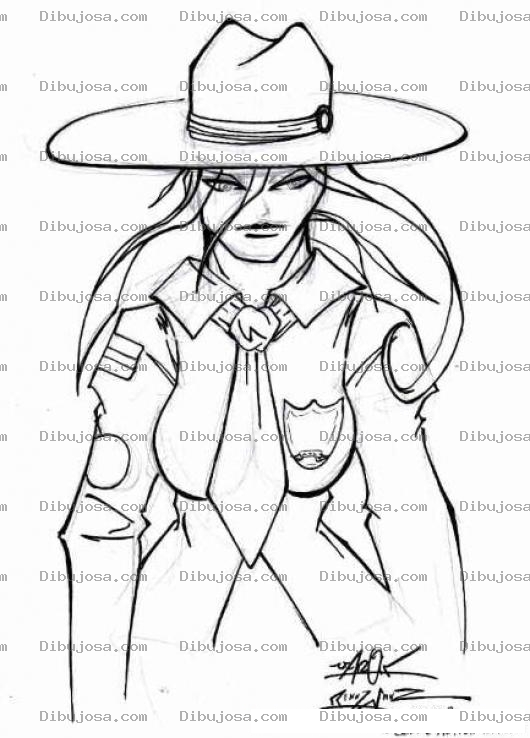 Dibujo para colorear Dibujo De Mujer Scout Para Pintar Y Colorear A Una Chica Scout