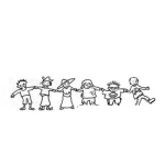 Dibujo para colorear Seis Chiquillos Dibujo De 6 Ninos Tomados De Las Manos Para Pintar Y Colorear