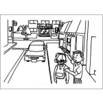 Dibujo para colorear Preguntando Una Direccion Dibujo De Un Chico Pidiendo Indicaciones Para Llegar A Una Direccion Para Pintar Y Colorear