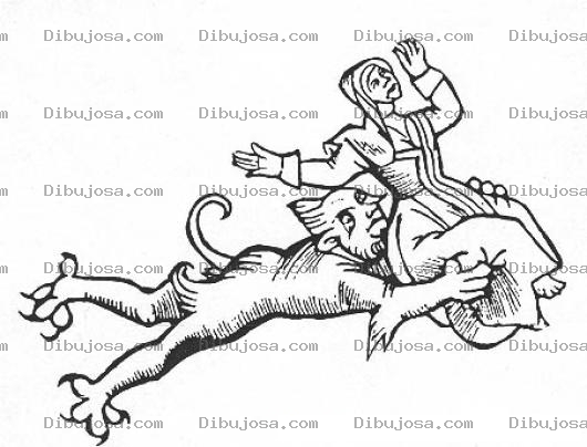 Dibujo para colorear Dibujo De Hombre Tigre Atrapando A Una Mujer En Sus Garras Para Pintar Y Colorear