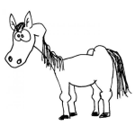 Dibujo para colorear Ibujo De Caballito Feo Y Caderudo Para Pintar Y Colorear Caballo Tontito