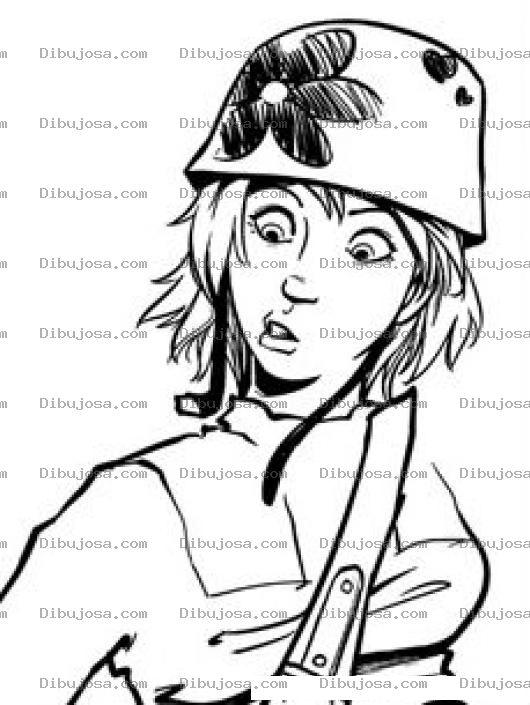 Dibujo para colorear Mujer Militar Dibujo De Mujer Soldado Con Casco Rosado Para Pintar Y Colorear Soldada O Chica Soldado Bonita