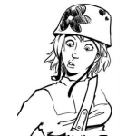 Dibujo para colorear Mujer Militar Dibujo De Mujer Soldado Con Casco Rosado Para Pintar Y Colorear Soldada O Chica Soldado Bonita