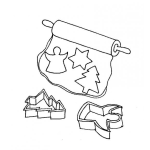 Dibujo para colorear Masa Para Hacer Galletas Dibujo De Un Rodillo Aplastando Masa De Galletitas Para Pintar Y Colorear