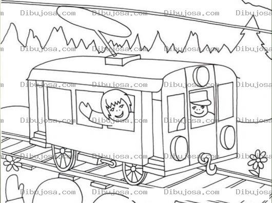 Dibujo para colorear Transvia Dibujo De Vagon De Trensito Para Pintar Y Colorear