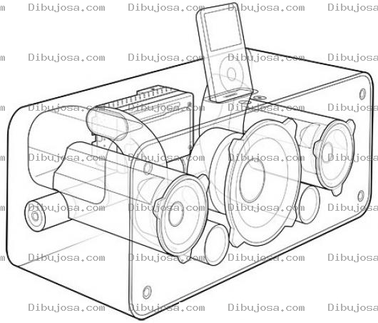 Dibujo para colorear Bocinas De Iphone Portatiles Para Pintar Y Colorear Sub Woofer De Iphone Y Ipod