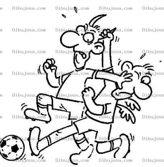 Dibujo para colorear Pelea De Futbol Dibujo De Futbolistas Peleando Por El Balon Para Pintar Y Colorear