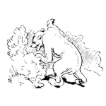 Dibujo para colorear Oso En La Maleza Dibujo De Oso Buscando Entre Los Arbustos Para Pintar Y Colorear
