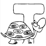 Dibujo para colorear Colorear la letra T de Tortuga