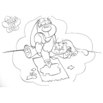 Dibujo para colorear Dibujo De Toffy Y Joy Para Pintar Y Colorear Al Perrito Tofi Y Al Gato Joy