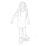 Dibujo para colorear Nina Patinando Dibujo De Nina Con Patines Para Pintar Y Colorear