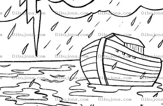 Dibujo para colorear Dibujo Del Arca De Noe Bajo El Diluvio Para Pintar Y Colorear