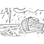 Dibujo para colorear Dibujo Del Arca De Noe Bajo El Diluvio Para Pintar Y Colorear