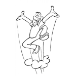 Dibujo para colorear Salto De Felicidad Para Pintar Y Colorear Hombre Saltando Feliz Y Contento