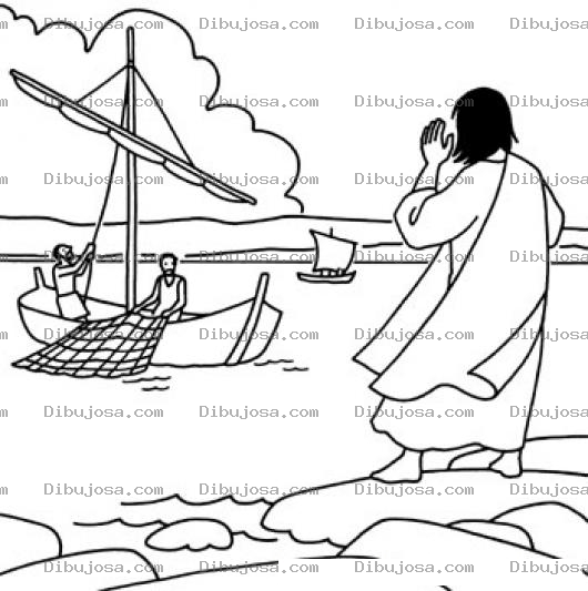 Dibujo para colorear Pescadores De Hombres Dibujo De JESUS Y Los Pescadores Para Pintar Y Colorear