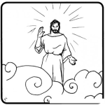 Dibujo para colorear Dibujo De JESUS En Las Nubes Para Pintar Y Colorear Dibujo Cristiano