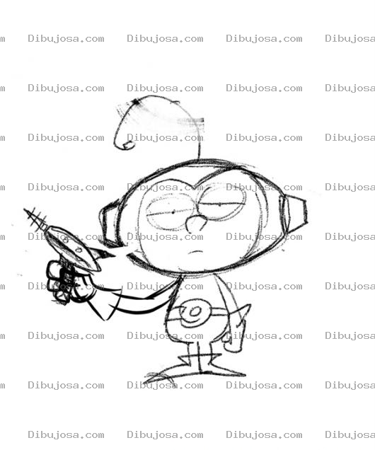 Dibujo para colorear Dibujo De Marvciano Con Pistolita Laser Para Pintar Y Colorear