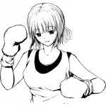 Dibujo para colorear Guantes De Box Para Mujer Dibujo De Mujer Boxeadora Para Pintar Y Colorear Chica Con Guantes De Box