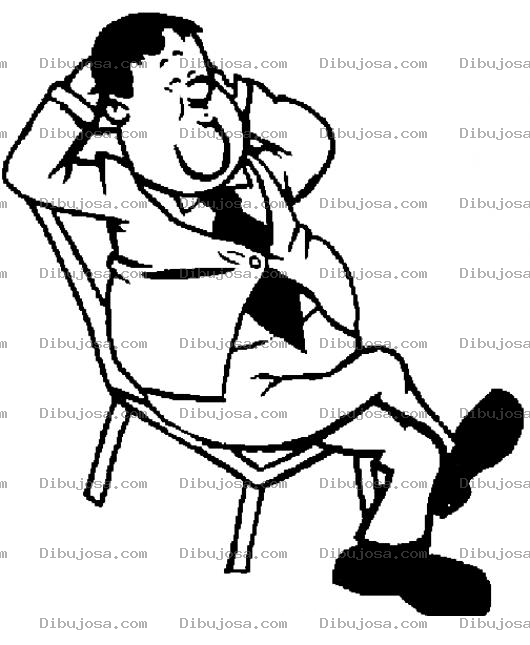 Dibujo para colorear Dibujo De Jefe Descansando En Una Silla De Playa Para Pintar Y Colorear