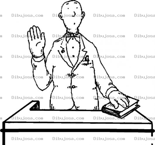 Dibujo para colorear Dibujo De Juramento Con La Mano Sobre La Biblia Para Pintar Y Colorear