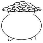 Dibujo para colorear Dibujo De Una Olla De Monedas De Oro Para Pintar Y Colorear