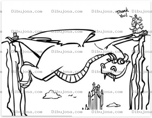 Dibujo para colorear Puente De Dragon Para Pintar Y Colorear