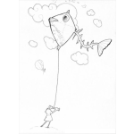 Dibujo para colorear Dibujo De Un Barrilete De Pescado Para Pintar Y Colorear