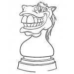 Dibujo para colorear Caballo De Ajedrez Sonriente Para Pintar Y Colorear Dibujo De Caballito Feliz