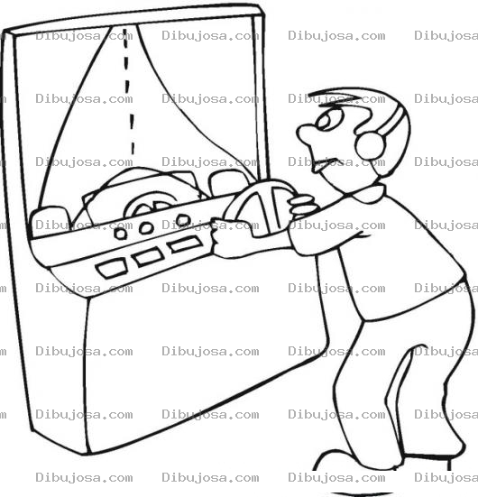 Dibujo para colorear Dibujo De Maquinita De Videojuegos De Carro Para Pintar Y Colorear