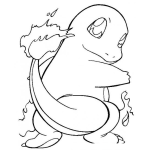 Dibujo para colorear Dibujo De Dinosaurio De Pokemon Con Fuego En La Cola Para Pintar Y Colorear