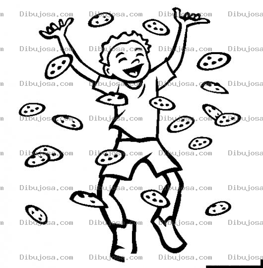 Dibujo para colorear Lluvia De Galletas Para Pintar Y Colorear Dibujo De Galletitas Chips A Joy