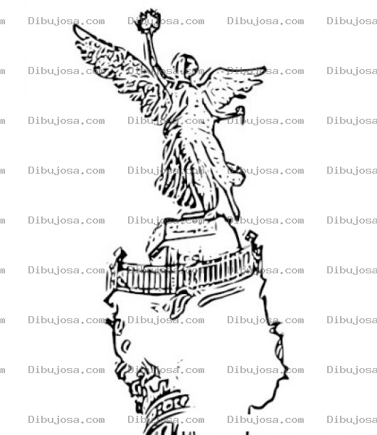 Dibujo para colorear Colorear Angel de la Independencia de Mexico DF