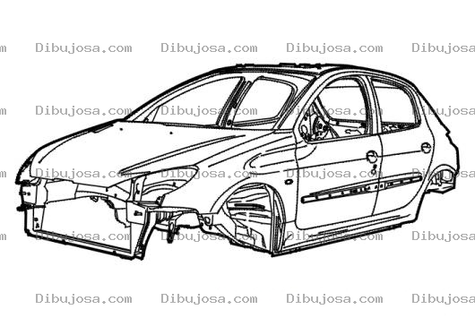 Dibujo para colorear Carro Desguajado Dibujo De Chasis De Carro Quemado Para Pintar Y Colorear Vehiculo En Huesera