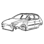 Dibujo para colorear Carro Desguajado Dibujo De Chasis De Carro Quemado Para Pintar Y Colorear Vehiculo En Huesera