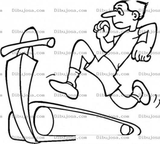 Dibujo para colorear Dibujo De Atleta Corriendo En Una Banda Sin Fin Para Pintar Y Colorear
