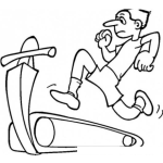 Dibujo para colorear Dibujo De Atleta Corriendo En Una Banda Sin Fin Para Pintar Y Colorear