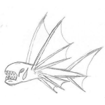 Dibujo para colorear Pez Vampiro Dibujo De Pescado Dracula Para Pintar Y Colorear Pez Batman