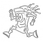 Dibujo para colorear Tarro De Cerveza Corriendo Para Pintar Y Colorear