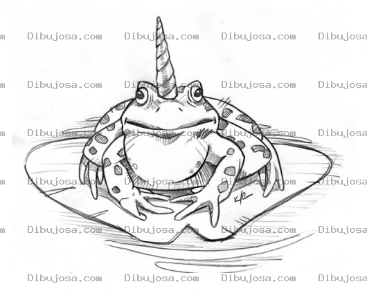 Dibujo para colorear Dibujo De Sapo Unicornio Para Pintar Y Colorear